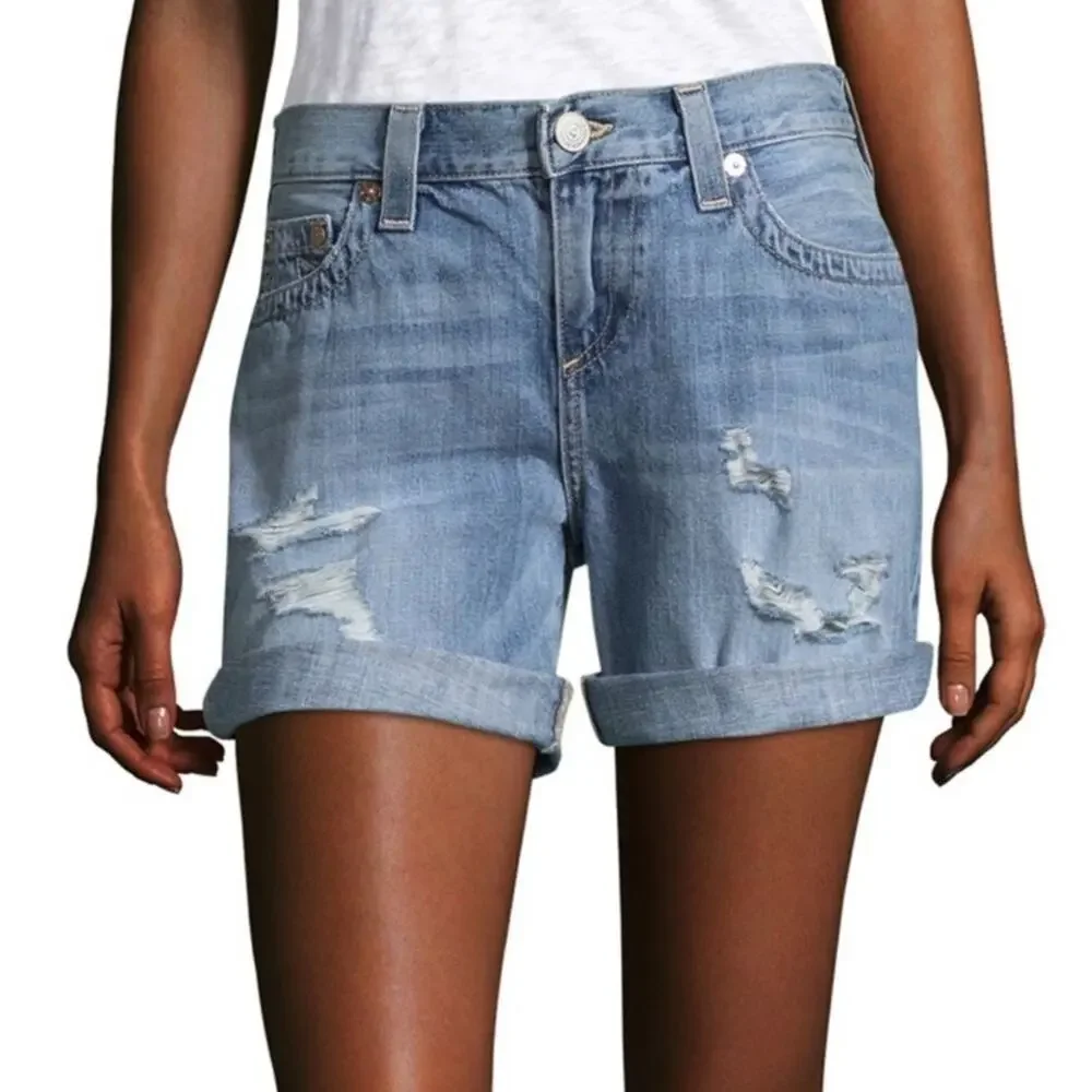 True Religion Jayde Distressed Denim Shorts 24